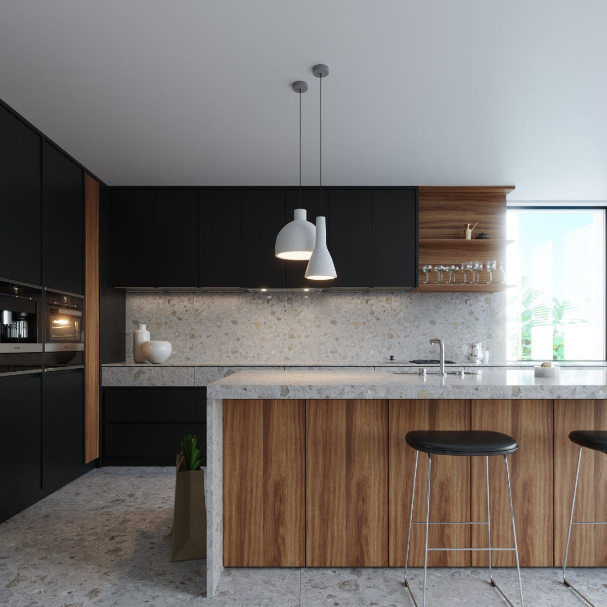 Aurela - Pendelleuchte aus Beton, grau