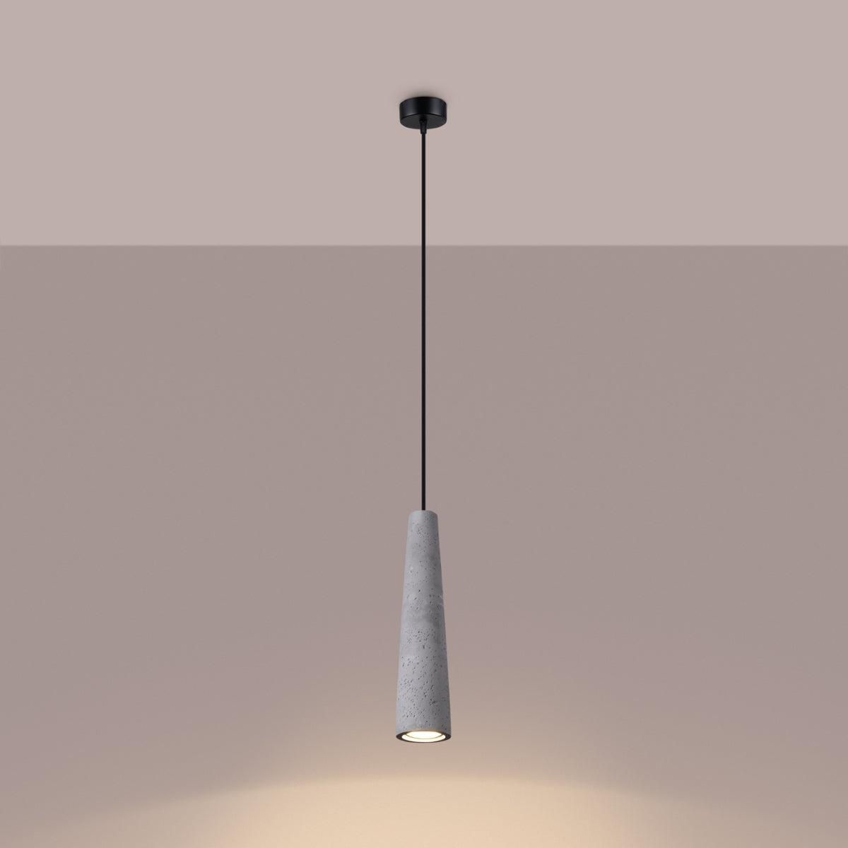 Beton - Pendelleuchte Beton grau im konischen Design