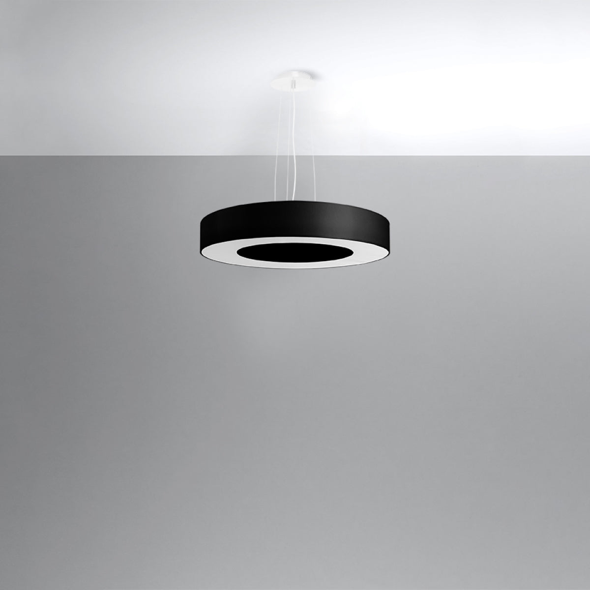 Rondea - Kronleuchter schwarz 50 cm rund mit Slim-Rahmen