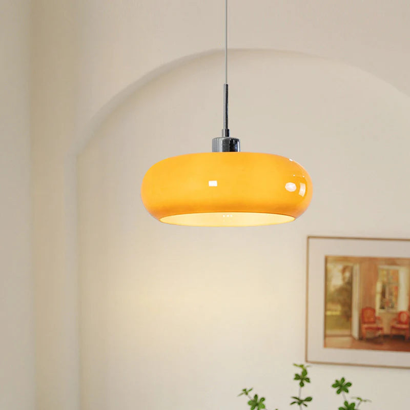 Polara - Glas Pendelleuchte Orange-Weiß