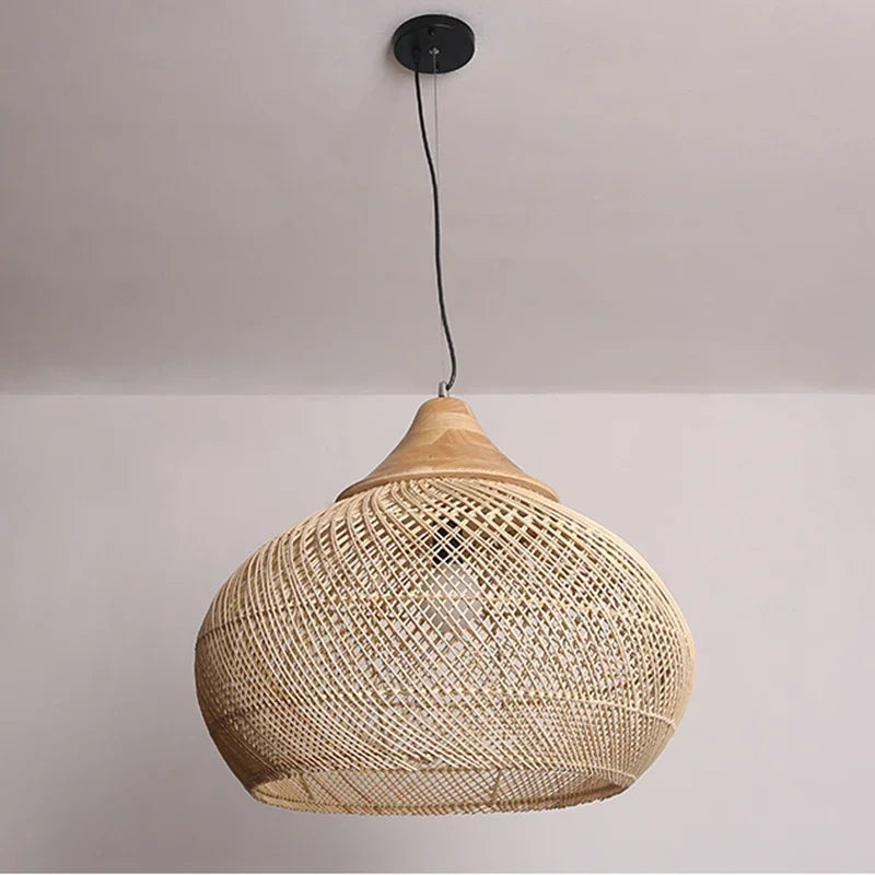 Handgeflochtene - Rattan-Pendelleuchte