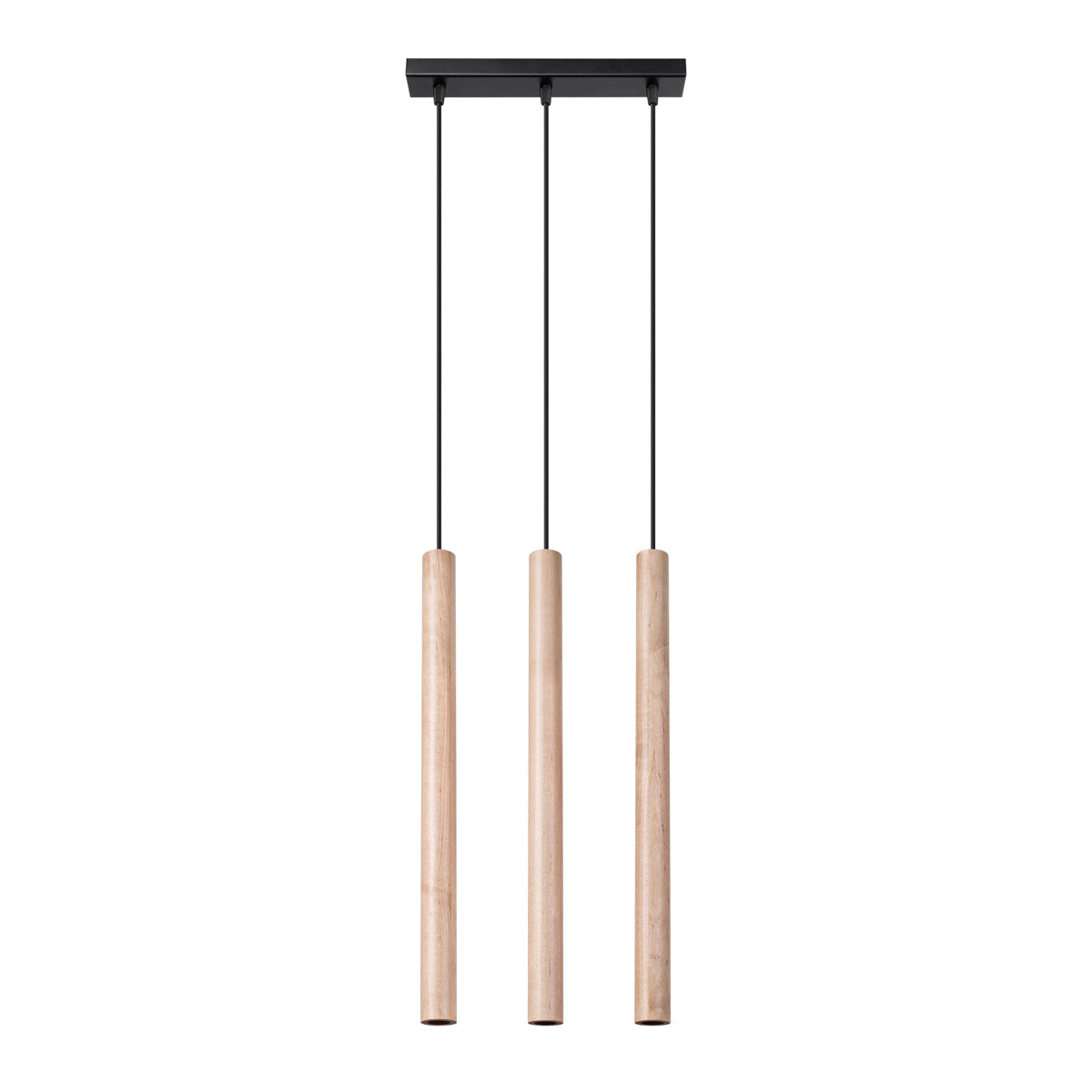 Halona - Dreiflammige Pendelleuchte aus Holz/Stahl mit