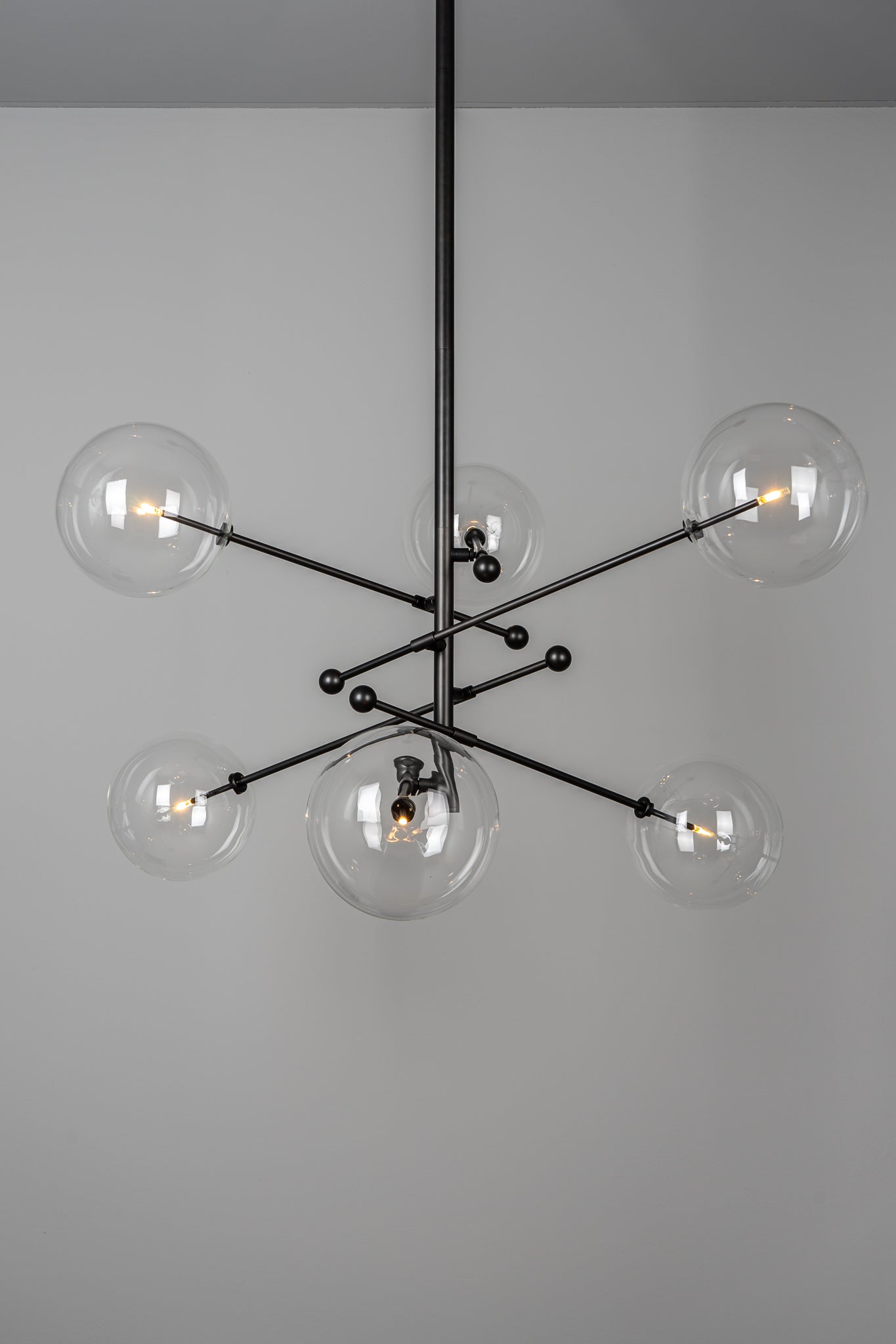 Claria - Designer-Kronleuchter mit 6 Armen, Metall/Glas