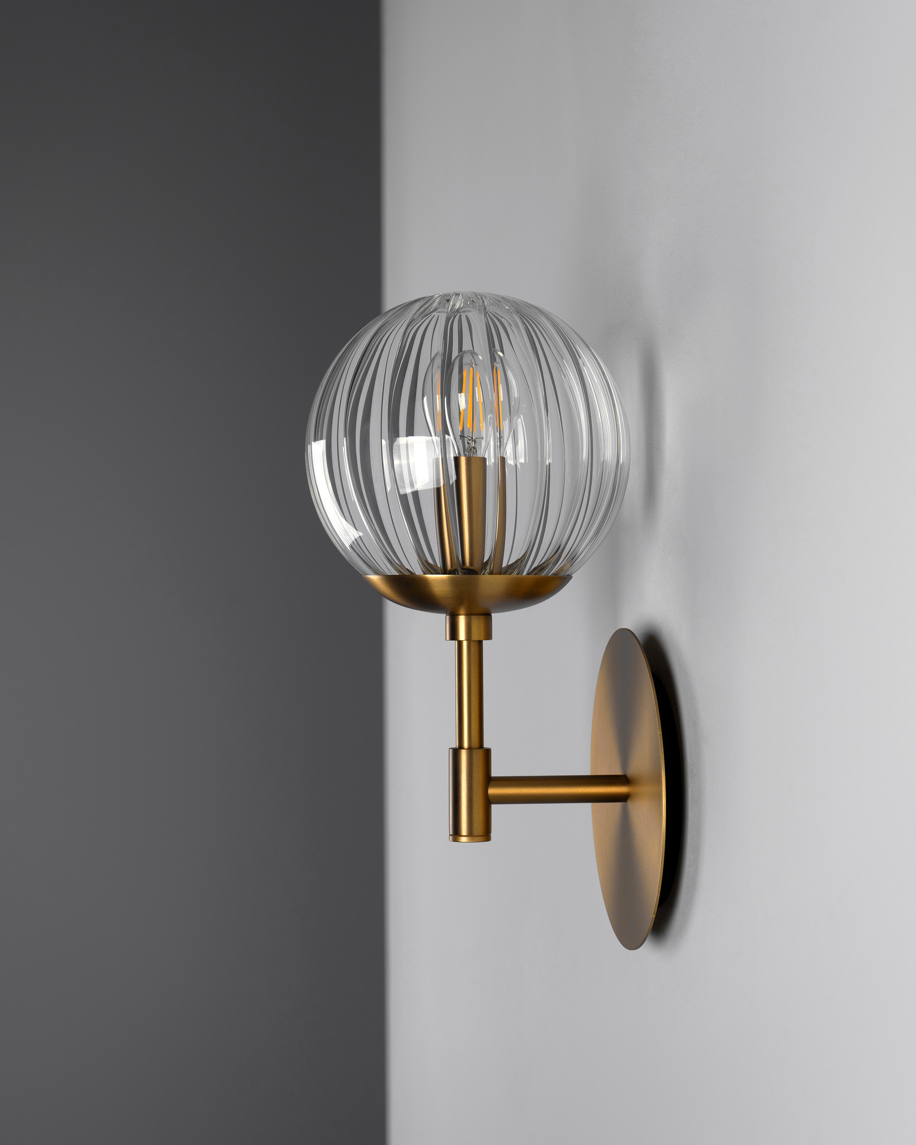 Metall/Glas - Designer-Wandleuchte, Metall/Glas