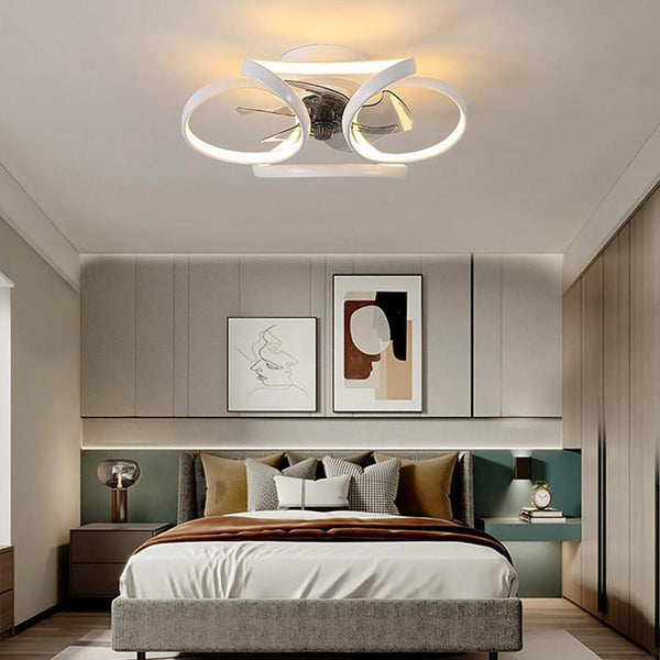 Solara - LED-Deckenleuchte in Blumenform mit Ventilator