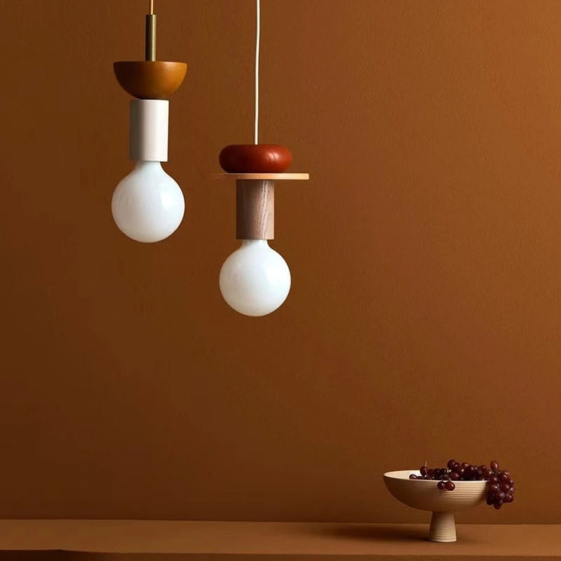 Vortex - LED-Hängeleuchte aus Holz, E27-Fassung im