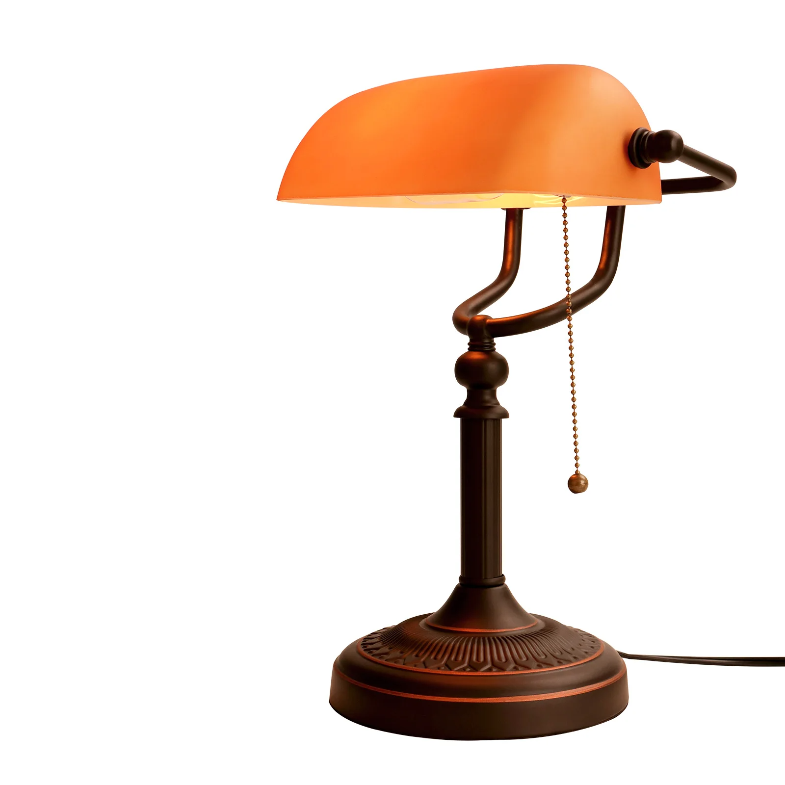 Studio - Vintage-Tischleuchte aus mattem, orangefarbenem
