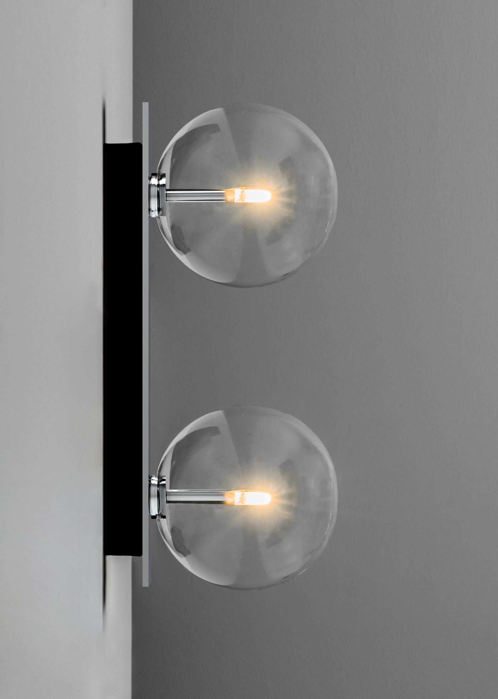 Metall/Glas - Designer-Wandleuchte, Metall/Glas