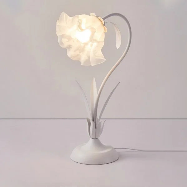 Quelix - Vintage-Tischleuchte mit Blumenmuster, verstellbar