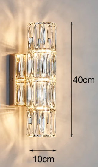 Brio - Kristall-LED-Wandleuchte aus Edelstahl