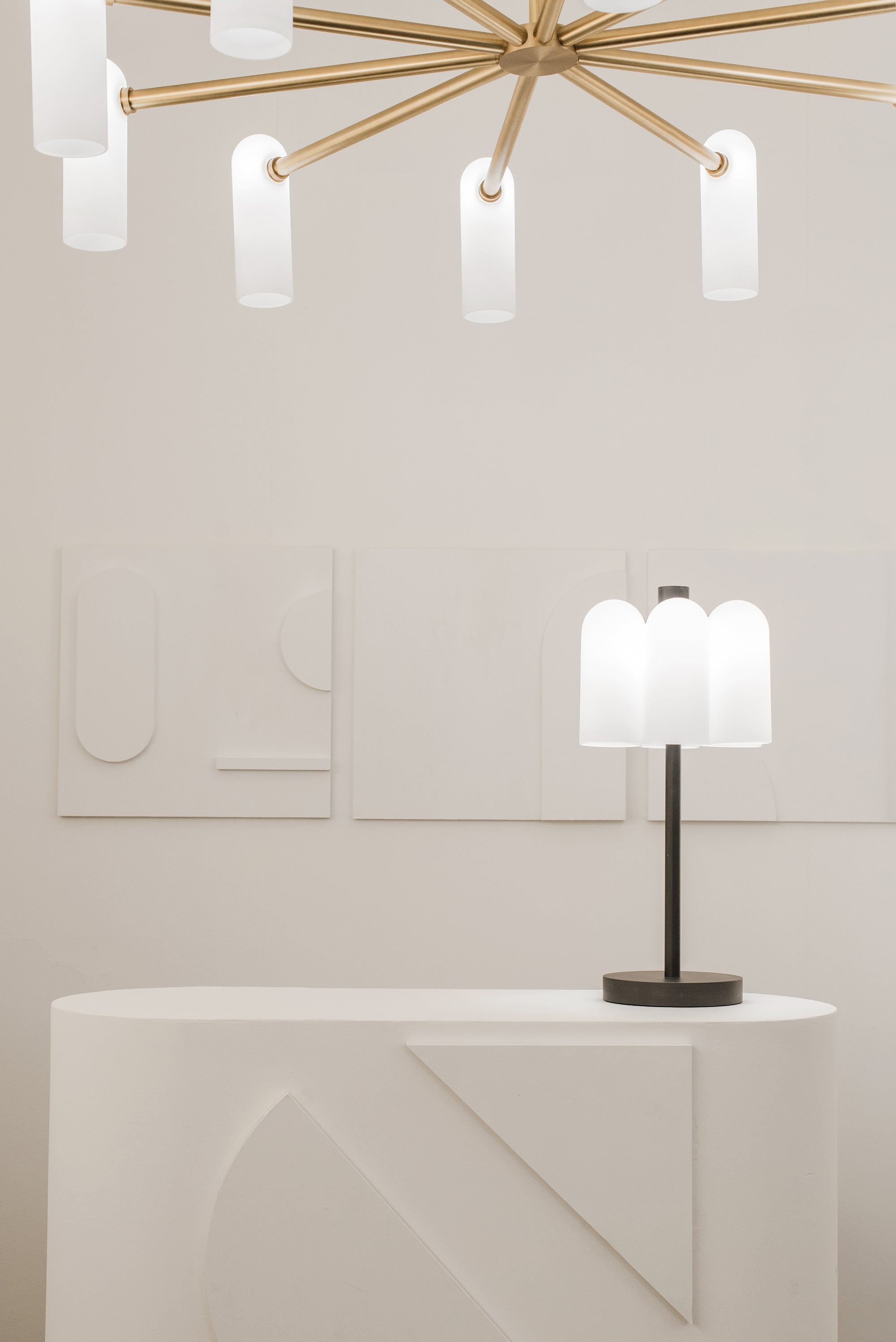 Metall/Glas - Designer-Tischleuchte, Metall/Glas