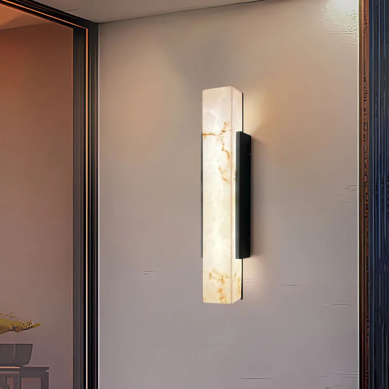 Aussenlux - Außenwandleuchte in Marmoroptik, Schutzart IP65