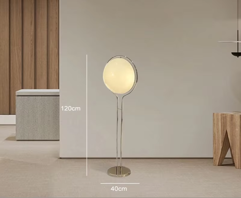 Taliara - Art-déco-LED-Kugel-Stehleuchte mit Marmorsockel