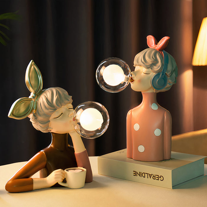 Lino - Tischlampe Holz & Glas mit LED Beleuchtung