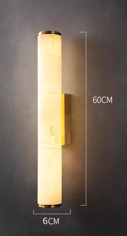 Minimalistische - Wandleuchte aus Kupfer und Marmor