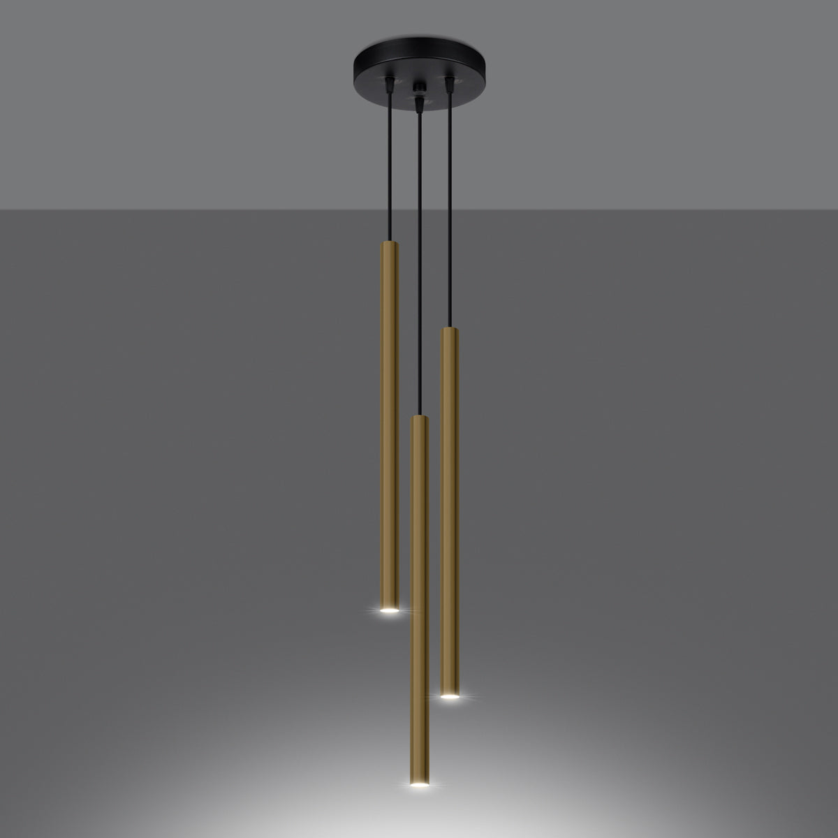 Nimbus - Dreiflammige Pendelleuchte in poliertem Gold