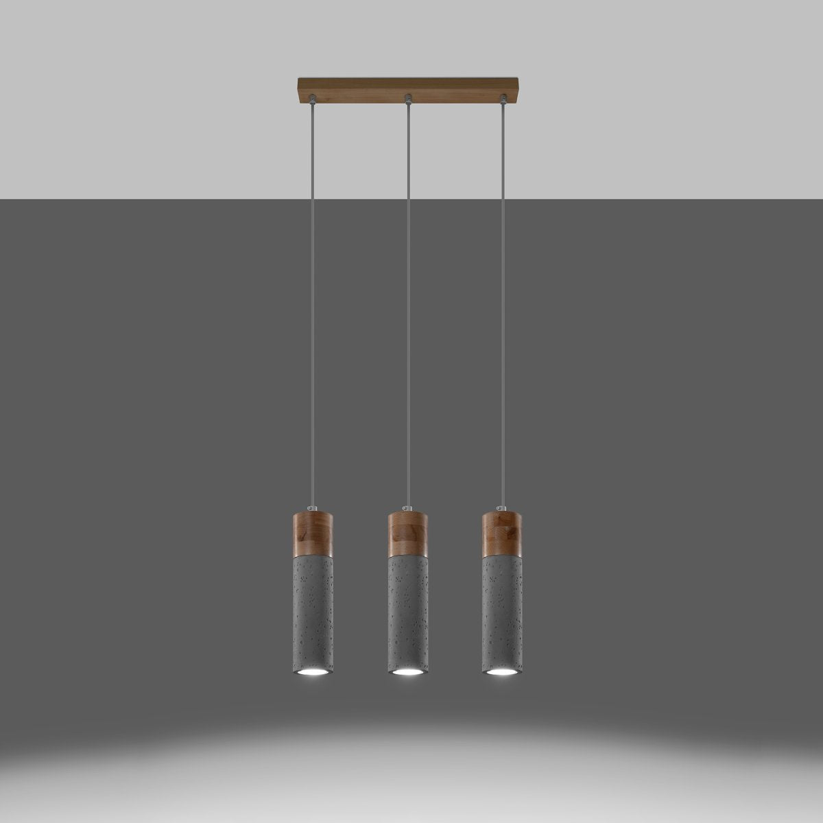 Lightinup - SRL - ZANE Pendelleuchte aus Beton und Holz,