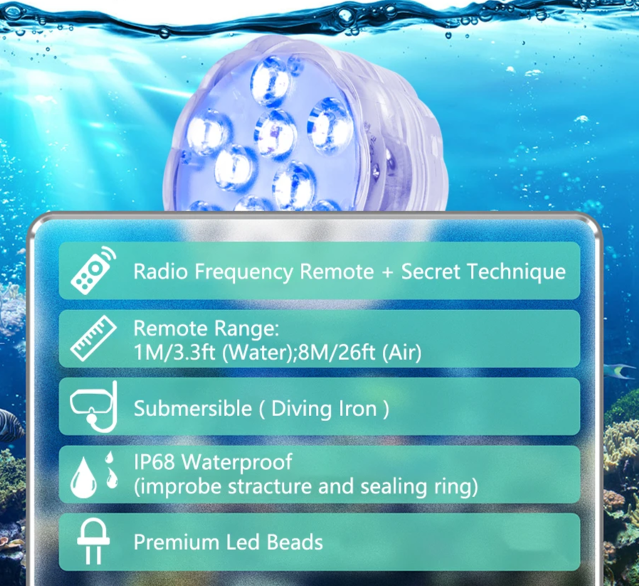 Casaluna - RGB-Unterwasserleuchte IP68 mit Magnet und