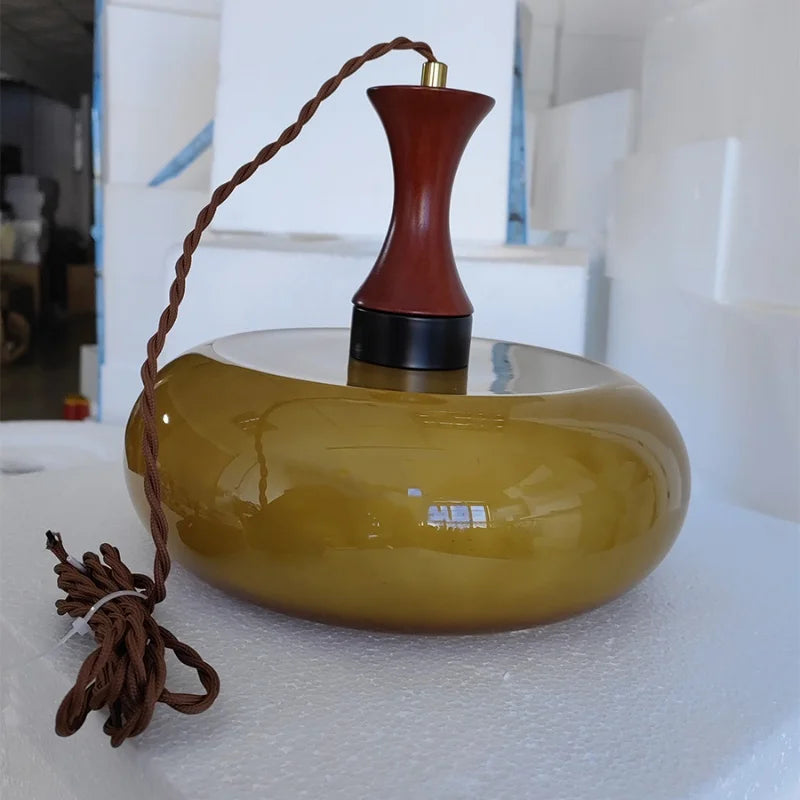 Plafona - Vintage-Pendelleuchte aus bernsteinfarbenem Glas