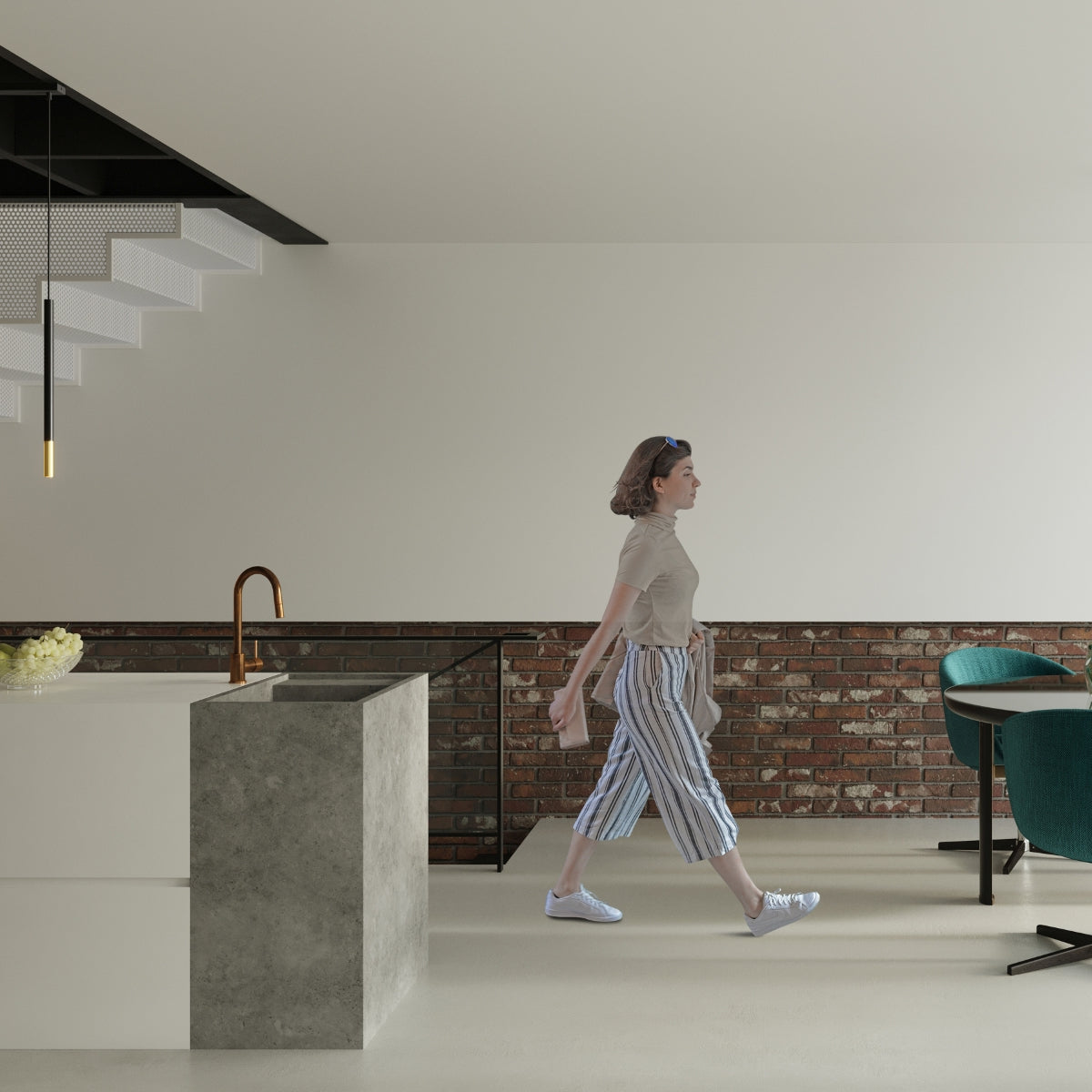 MOZAICA - 1 Pendelleuchte, schwarz/gold, einflammig G9