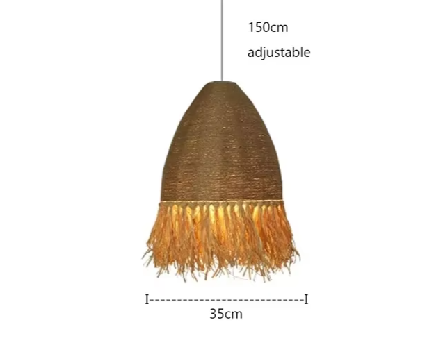 Handgewebte - Rattan Pendelleuchte natur