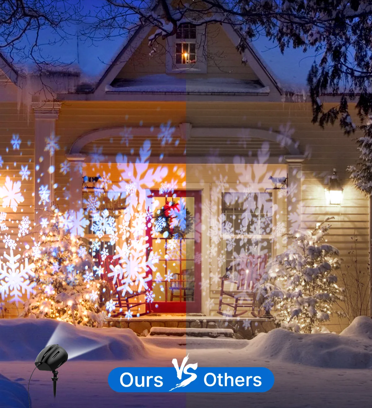 Snowbeam – LED-Projektor mit bewegenden Schneeflocken