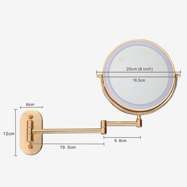 Lateralis - Goldener LED-Vergrößerungsspiegel,