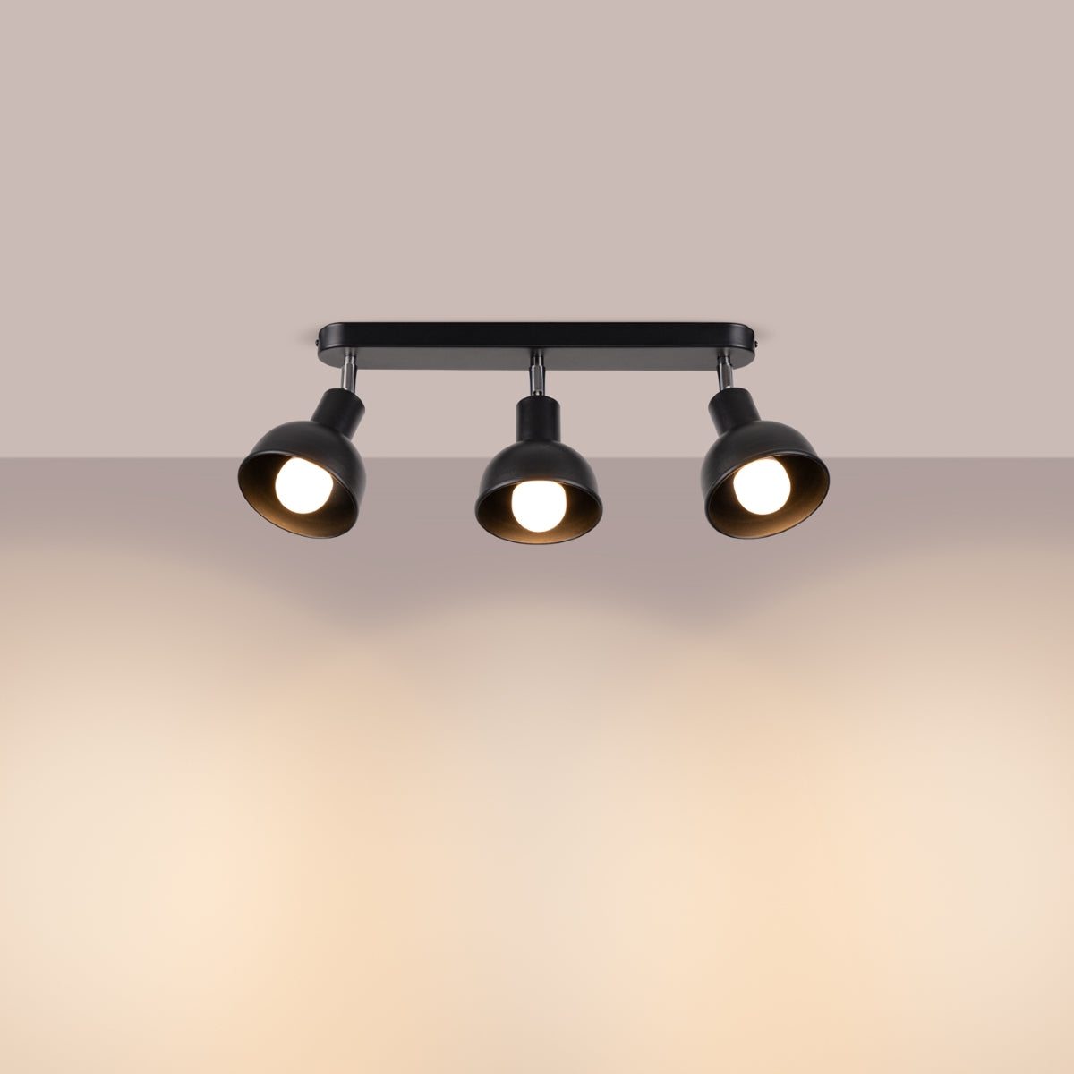 ELBA - 3-flammige Deckenleuchte, schwarz, 59 x 24 x 18