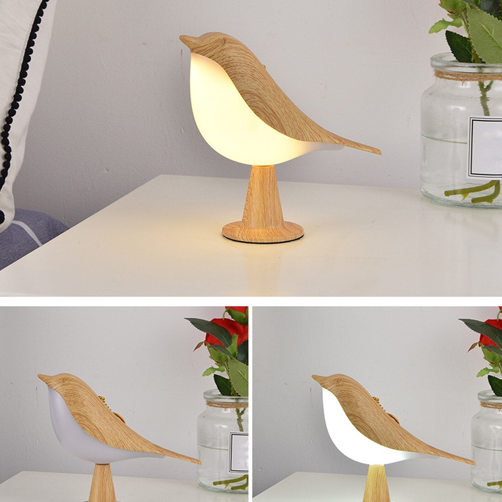 Vogel - Stehlampe mit Stoffschirm