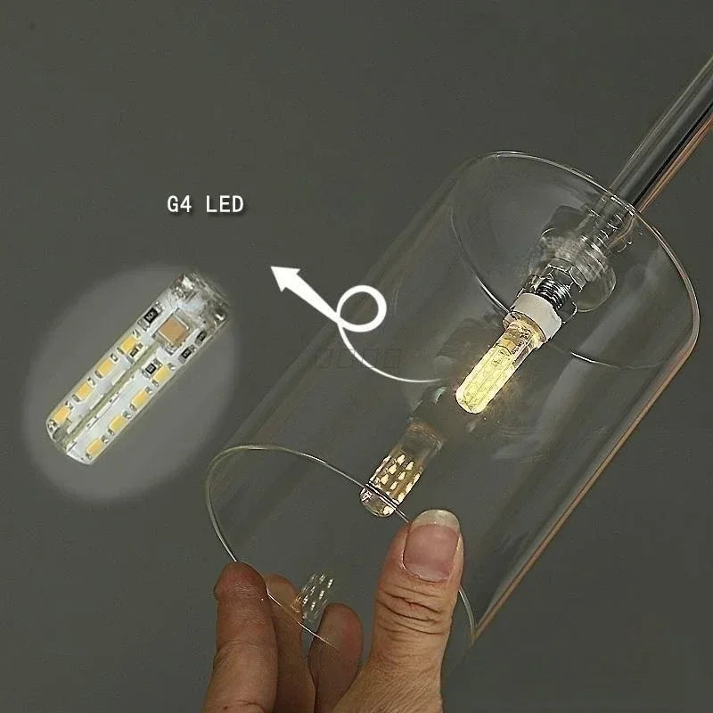 Italienische - Design-Pendelleuchte mit Glasschirmen