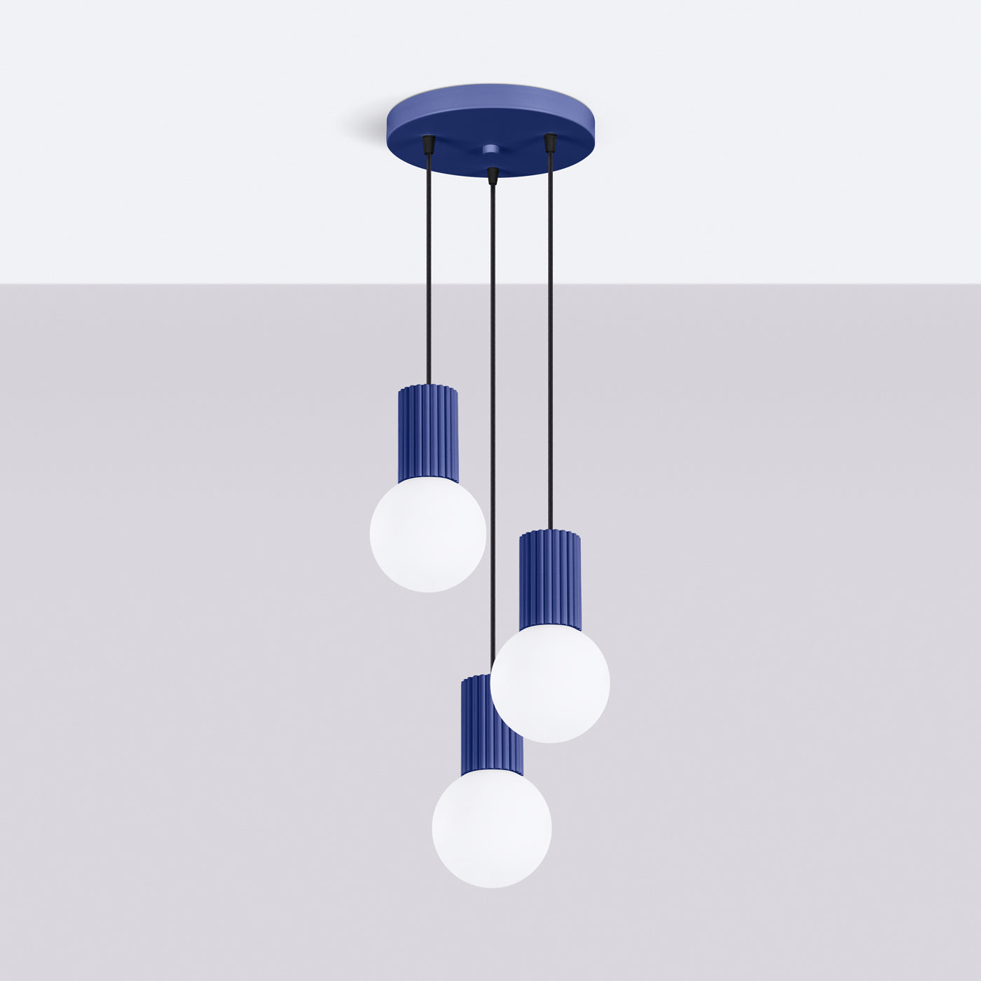 Polara - Pendelleuchte 3-flammig Ultramarin mit