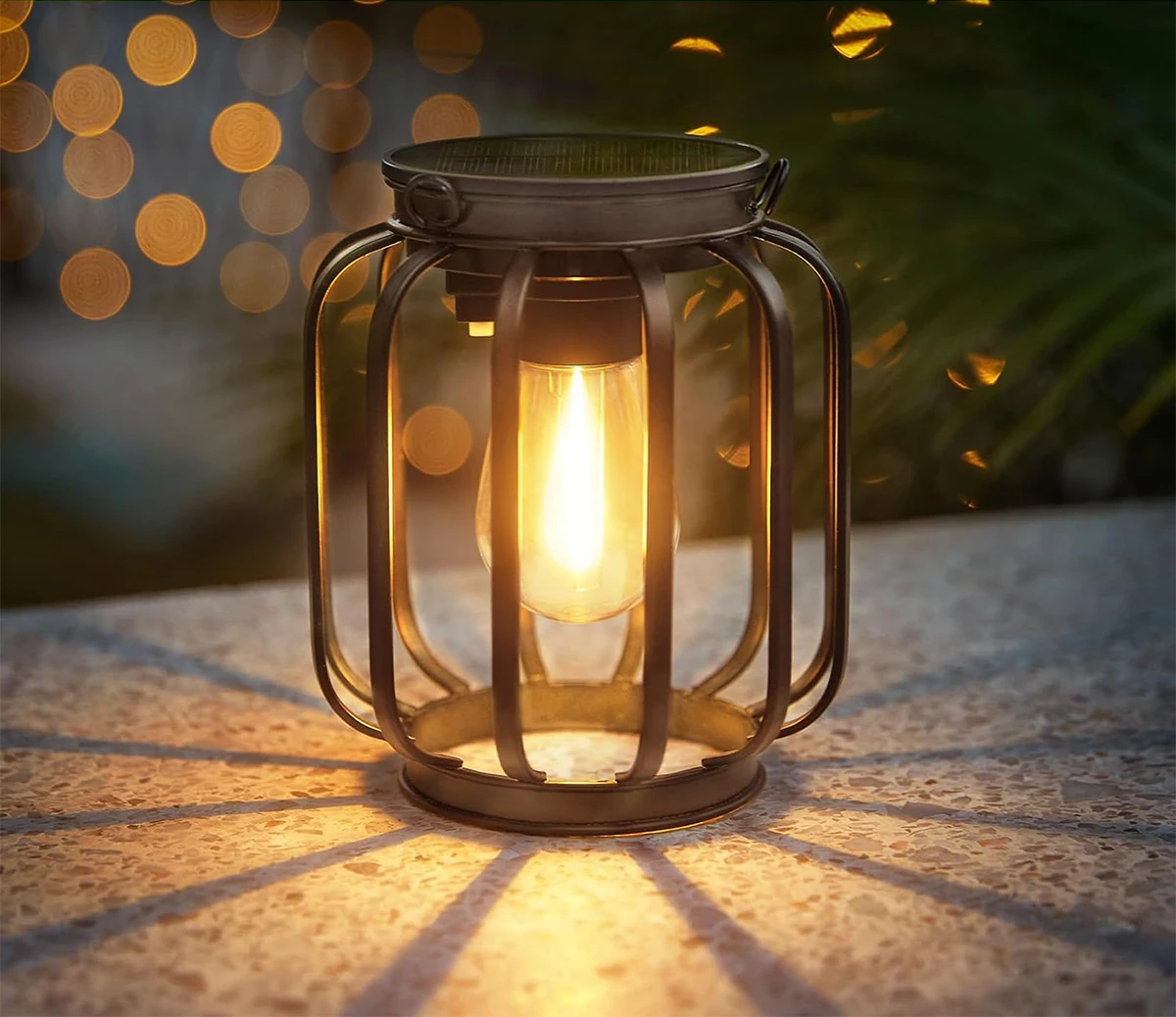 Solara - Vintage Solar-LED-Laterne aus Eisen, Schutzart IP65