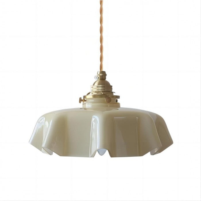 Aurela - Retro-Pendelleuchte in Blumenform aus Glas,