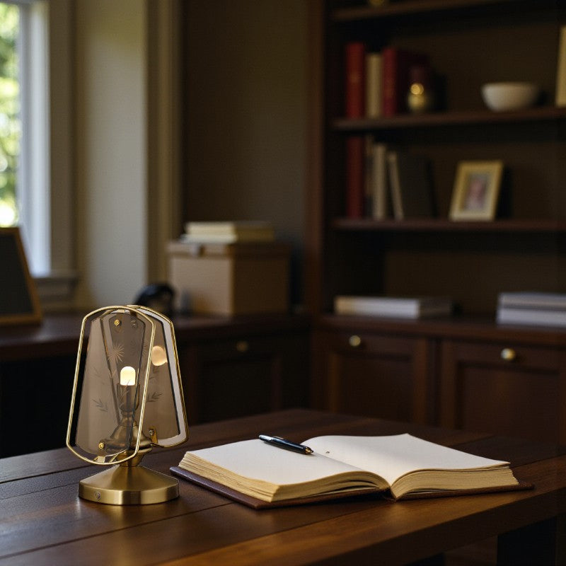 Gravierte Blumen Tischlampe mit künstlerischem Design