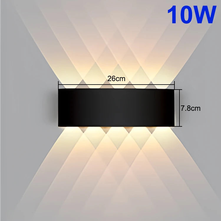 AURAGLOW - UpDown LED Wandleuchte wasserdicht IP, 90–260V