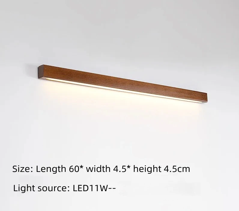 Lange - LED-Wandleuchte in Holzoptik mit nach oben und unten