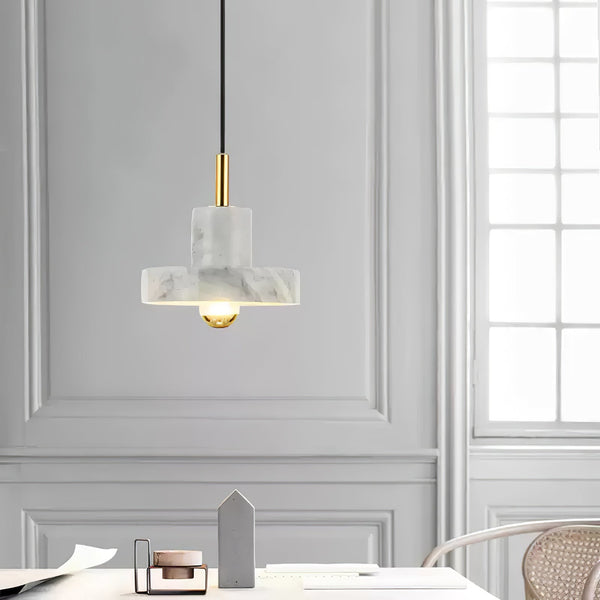 Marble - Pendelleuchte Marble Aura aus Marmor und Metall