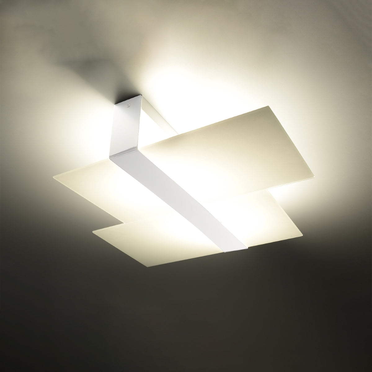 Polara - Deckenleuchte aus weißem Glas, rechteckig, 65 x 50