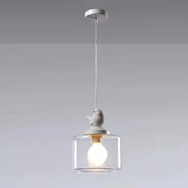 Solara - Vogel-Pendelleuchte aus Glas und Stein