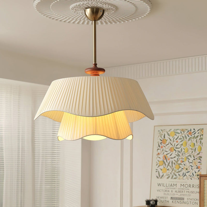 Bellevue - Pendelleuchte aus Metall, Glas und Holz
