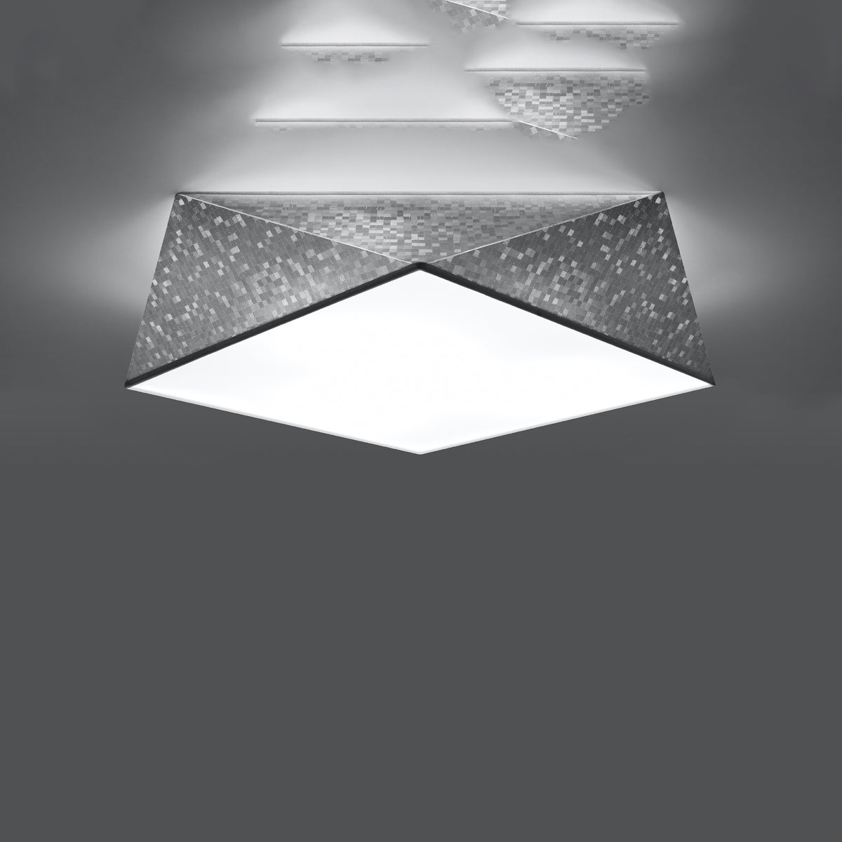 Hexa - 45 Silberne Deckenleuchte 45×45 cm