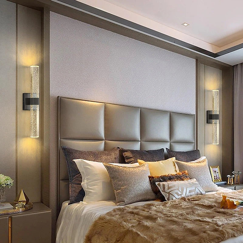 Wallix - Goldene LED-Wandleuchte mit Kristallblasen