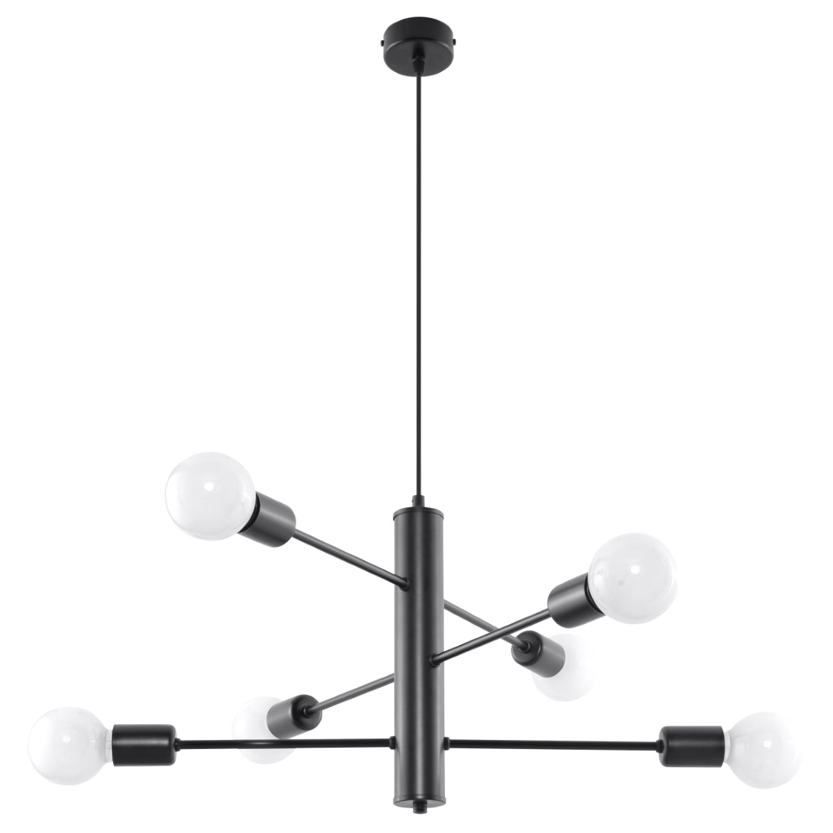 Lumio - Industrieller Kronleuchter, 6-flammig, schwarzer