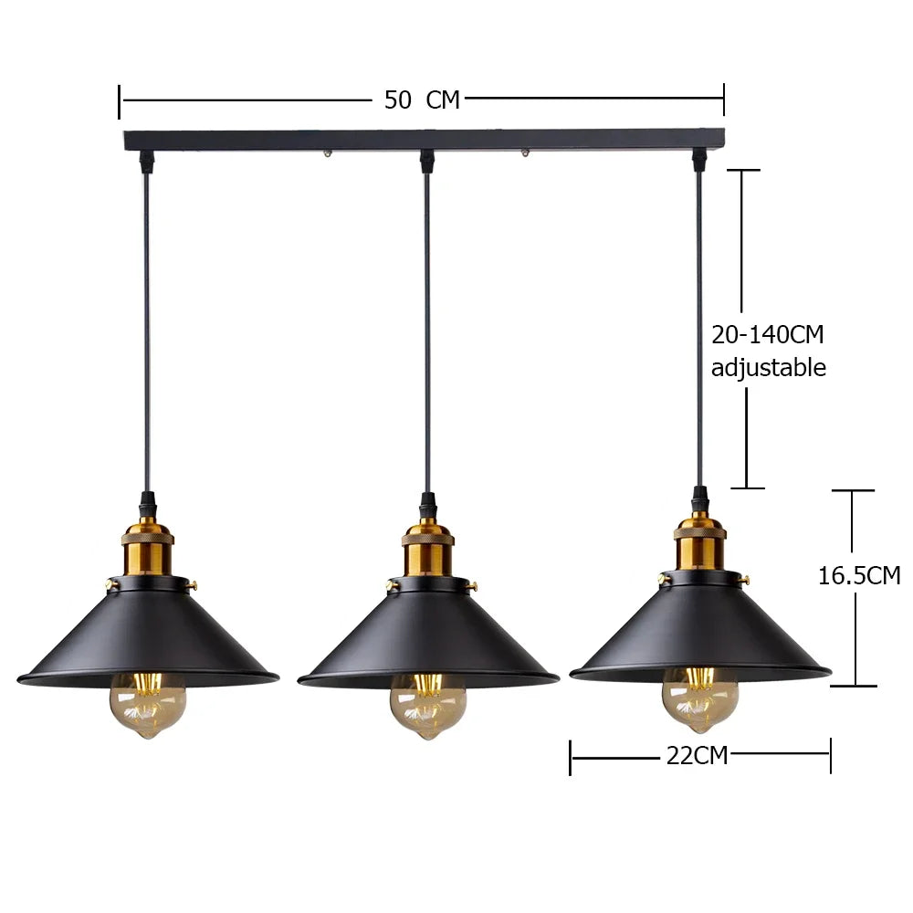 Zenita - Vintage-Industrie-Pendelleuchte aus Eisen mit LED