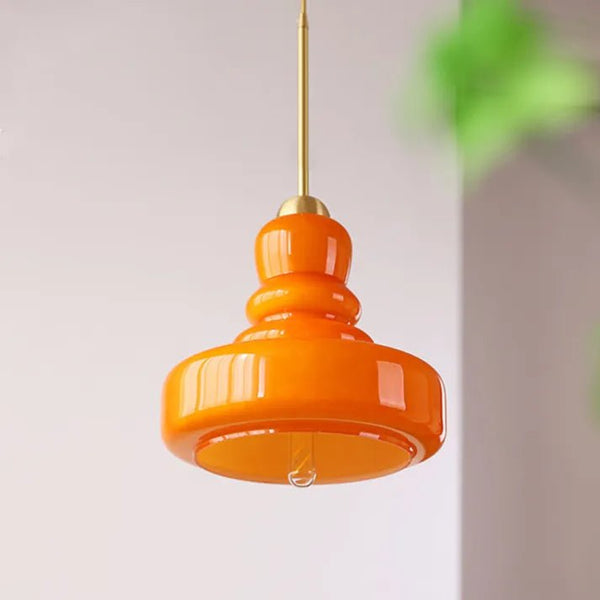 Zenita - Bauhaus-Pendelleuchte aus Glas, Kürbisform