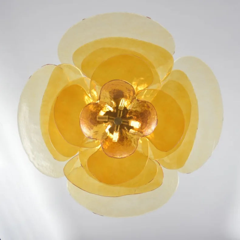 Claria - Lotusblatt-Kronleuchter aus Glas