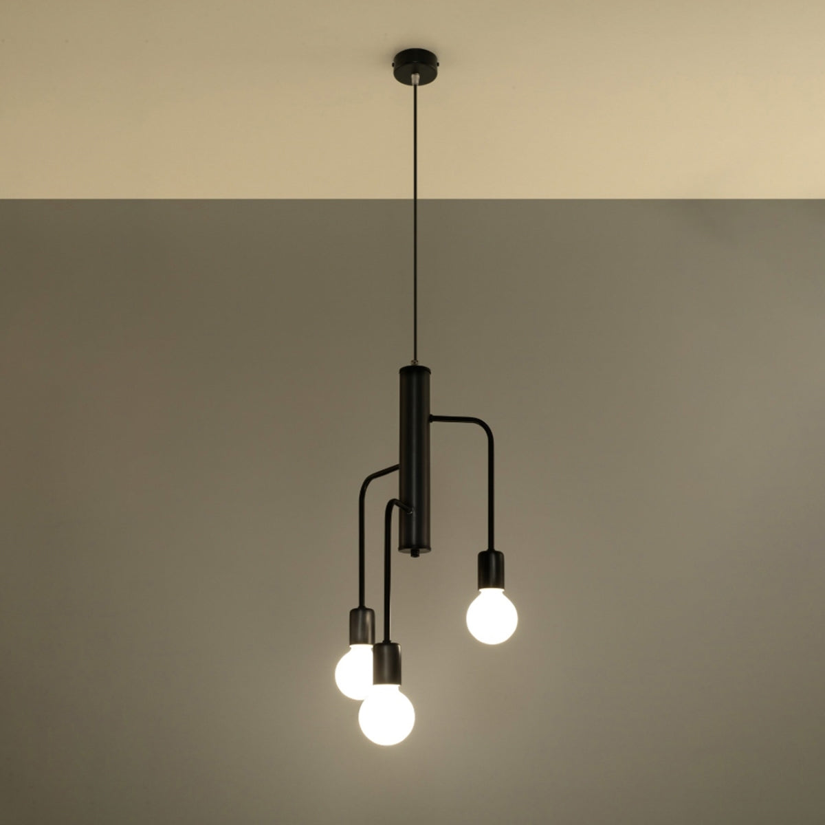 Celira - Industrielle Deckenleuchte, schwarz, 3-flammig