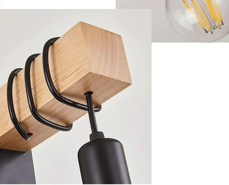 Flanca - Vintage-Wandleuchte aus Holz und Eisen mit