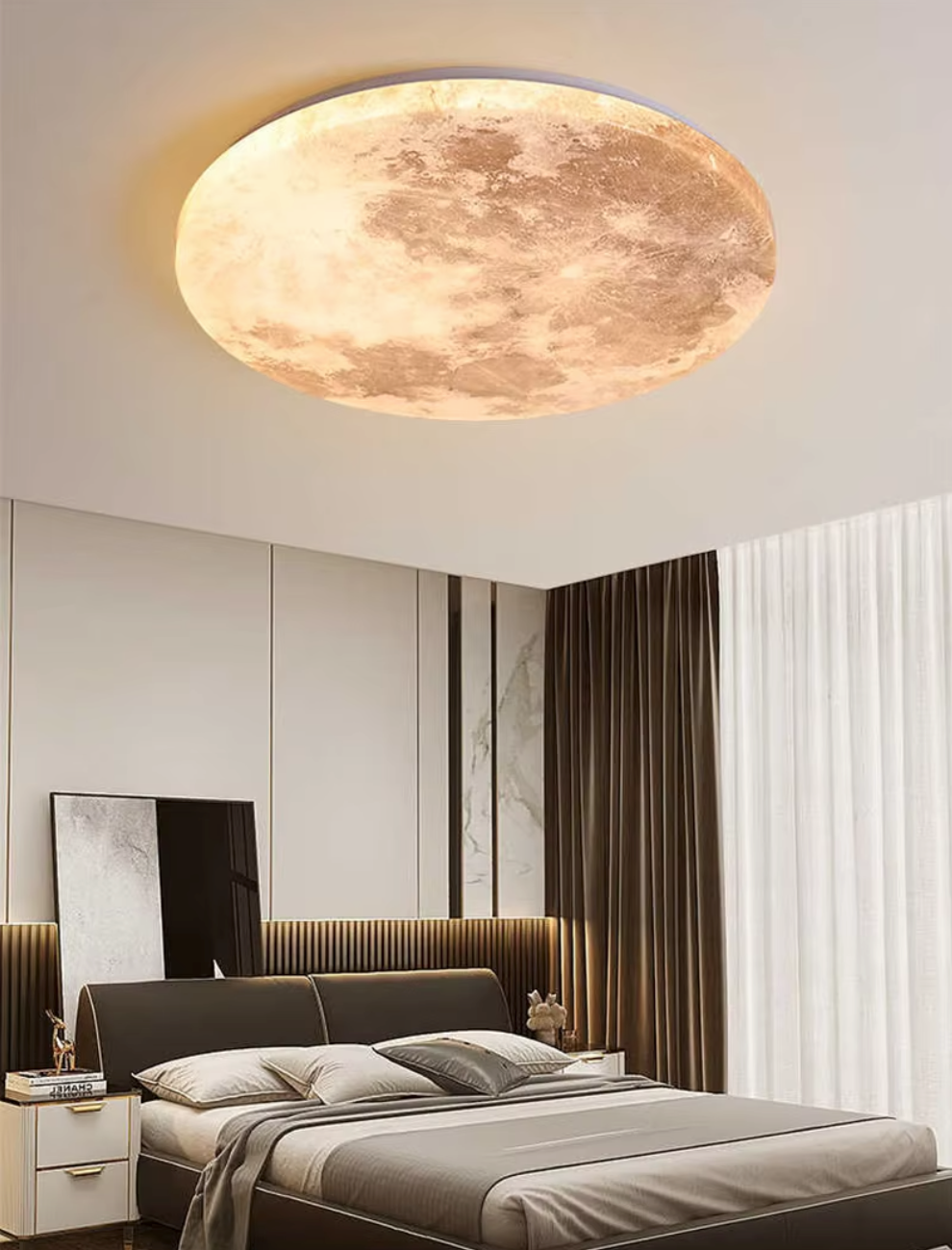 Vortex - LED-Deckenleuchte im Monddesign, dimmbar
