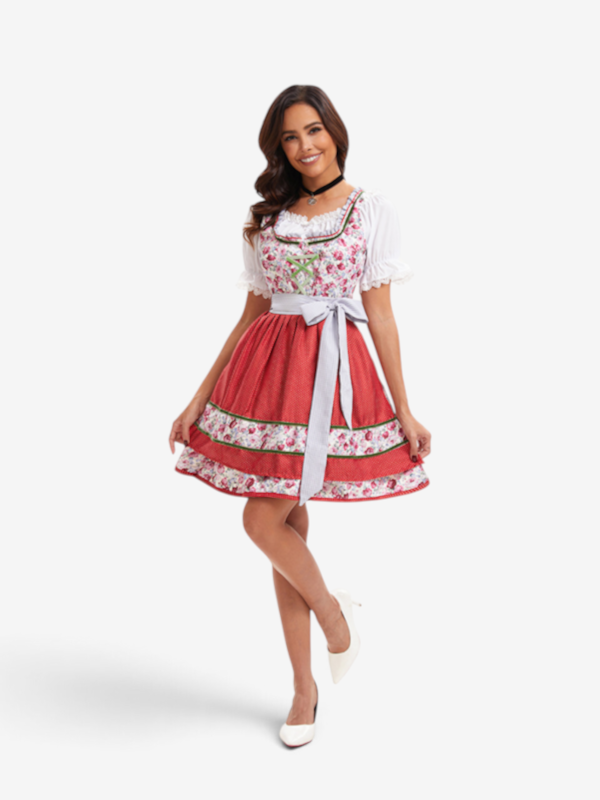 Bayerisches Dirndl-Kostüm für Damen mit Blumenmuster